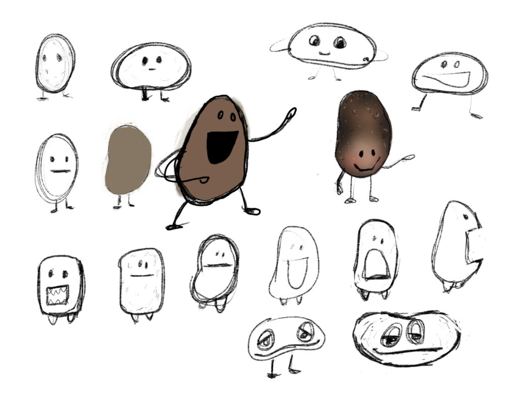 Potato-like character sketches